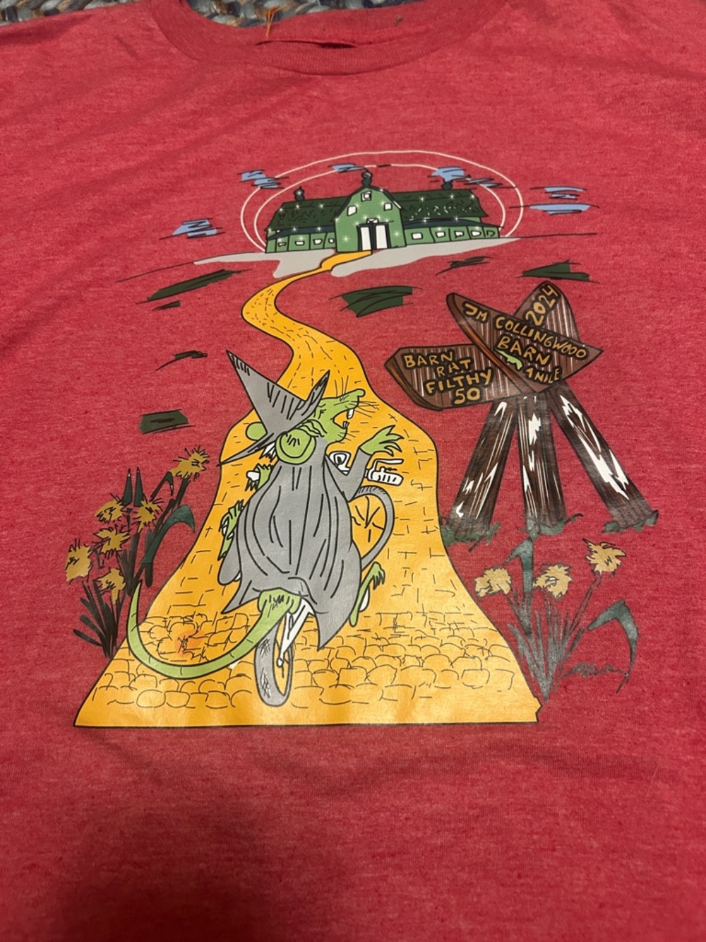 Rat Wizard of Oz satire Yellow Brick Road Emerald Barn Illustration